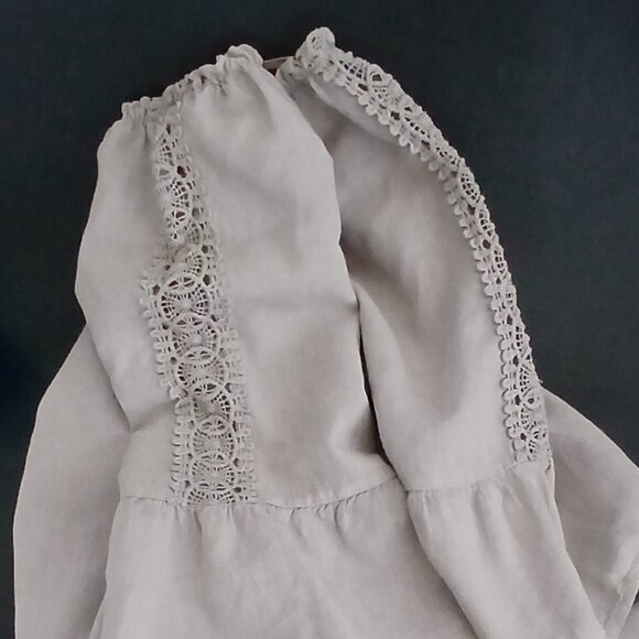 Terzo Millennio Linen Tiered Dress Extra Large Size 0X Made in Italy Lace Accent - Picture 14 of 14